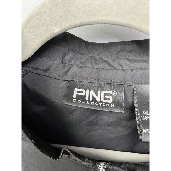 Ping Collection Windbreaker Mens Size Medium Short Sleeve 1/4 Zip Black Pockets - Picture 9 of 9